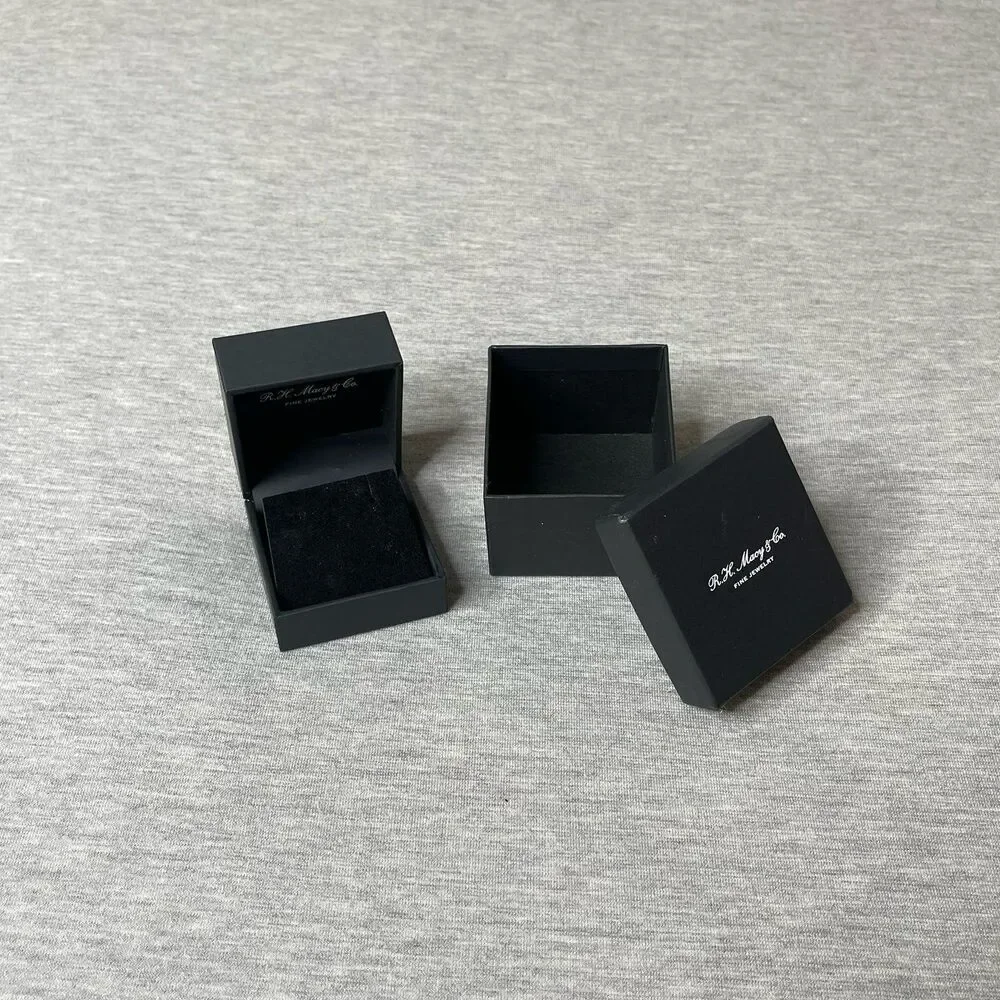 Macy’s 2” x 2.5” Black Jewelry Gift Box 2 PCS. Set